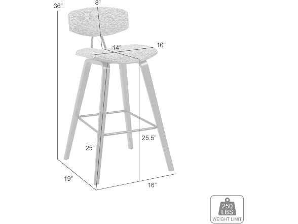 Armen Fox Counter Bar Stool, Walnut