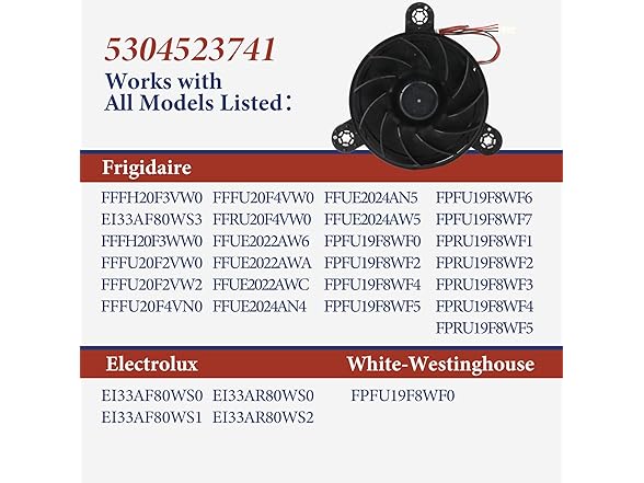 GREALTH 5304523741 Freezer Fan Motor