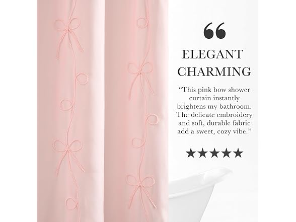 Seasonwood Pink Bow Shower Curtain