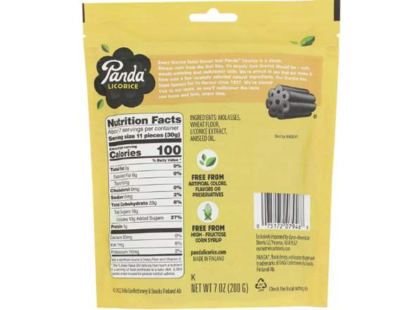 1PK Panda Licorice, Soft Original, Fat Free