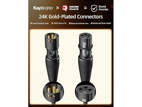 Kaybrigher XLR Cables 6ft 2-Pack