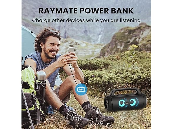 Raymate Bluetooth Speakers, Portable Wireless Speaker with 1 (Open Box)
