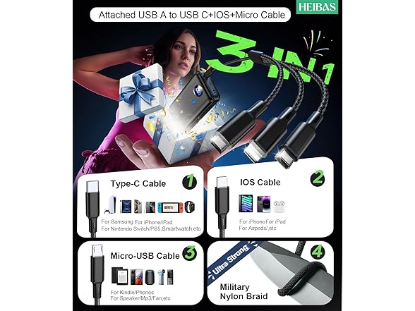 HEIBAS 60,000mAh Portable Charger Power Bank