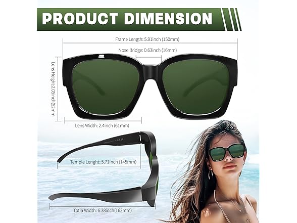 Gleeish Polarized Fit Over Glasses Sunglasses