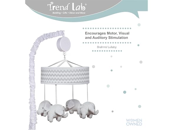 Trend Lab Grey Elephant Crib Mobile