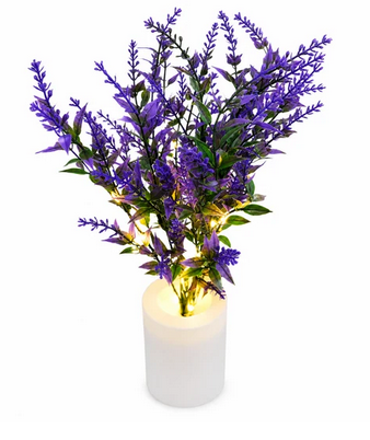 Battery Operated Artificial Lavender Flower Bouquet Nt Light - Gallery 3