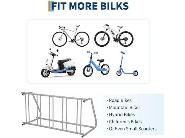 Takywep Professional-Grade 5-Bicycle Floor Rack 