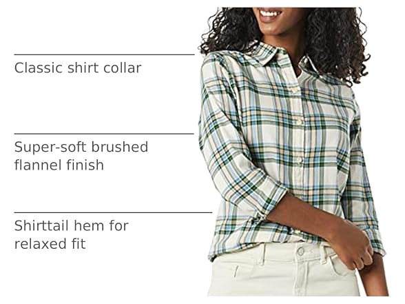 Amazon Essentials Women Long-sleeve Flannel Shirt