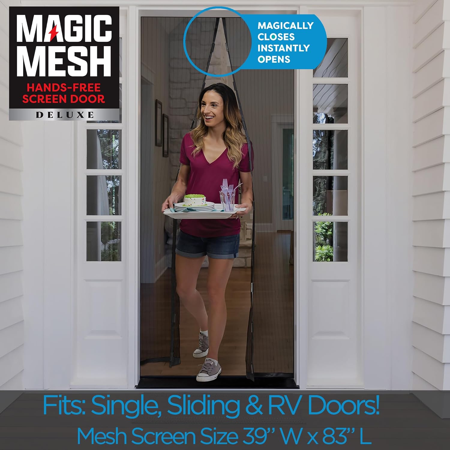 Magic Mesh Deluxe, Black | Magnetic Screen Door - Gallery 9