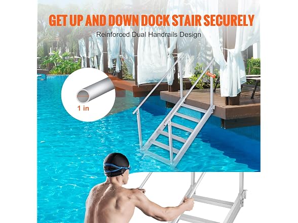 Dock Ladder, 43''-51'' Adjustable Height, 500