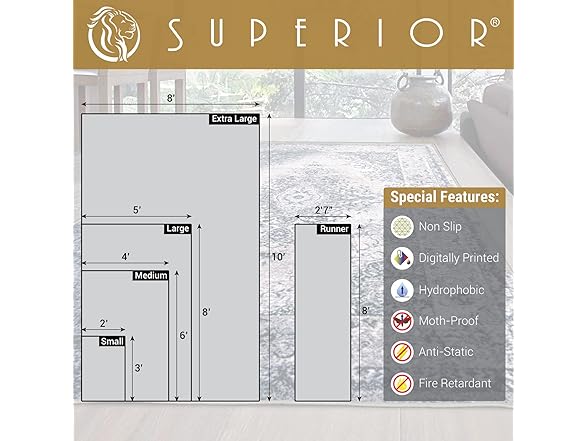 Superior 2'x3' Ornamental Decorative Ornamental Medallion Rug