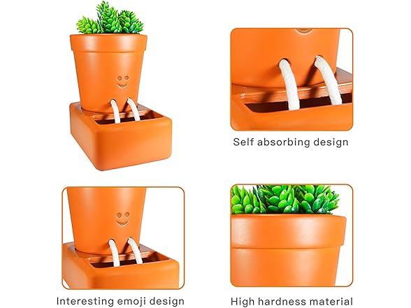 Amkish Self Watering Smiley Face Planter