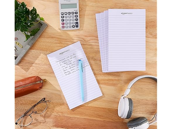 Amazon Basics 5" x 8" Writing Pad, 72Ct