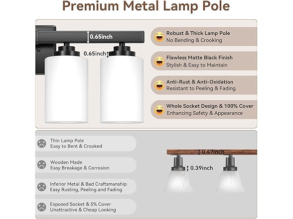 4-Light Bathroom Light Fixtures, 27" Modern Vanity Lights