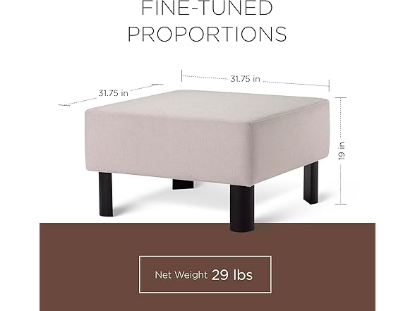 Lena Contemporary Large Upholstered Ottoman