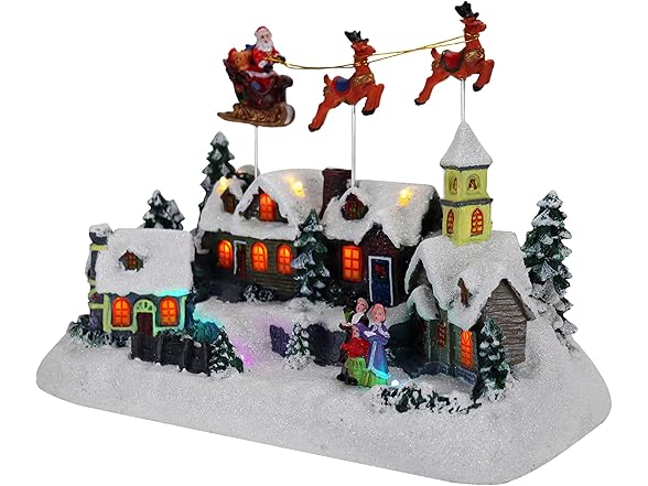 Top Treasures Village Houses with Reindeer Sleigh