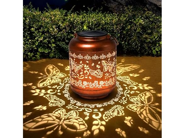 Butterfly Solar Lanterns Outdoor Waterproof Copper Metal