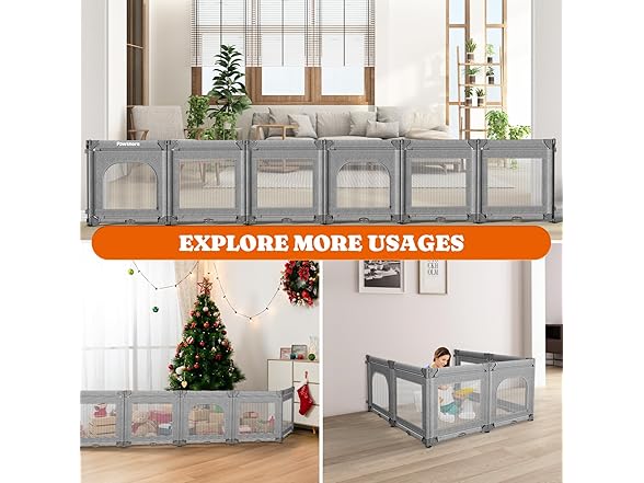 Pawtners Foldable 6 Panel Baby Gate