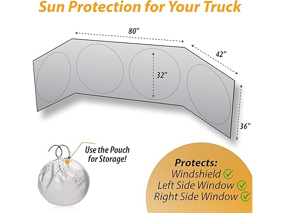 Zone Tech SS0025 Semi-Truck Sunshade for Windshield Grey