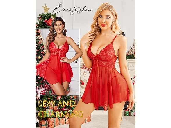 Avidlove (XS) Lace Lingerie V Neck Sexy Nightgown