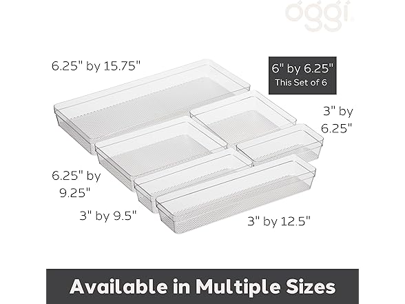 Oggi Clear Drawer Organizer - 6" X 6.25"