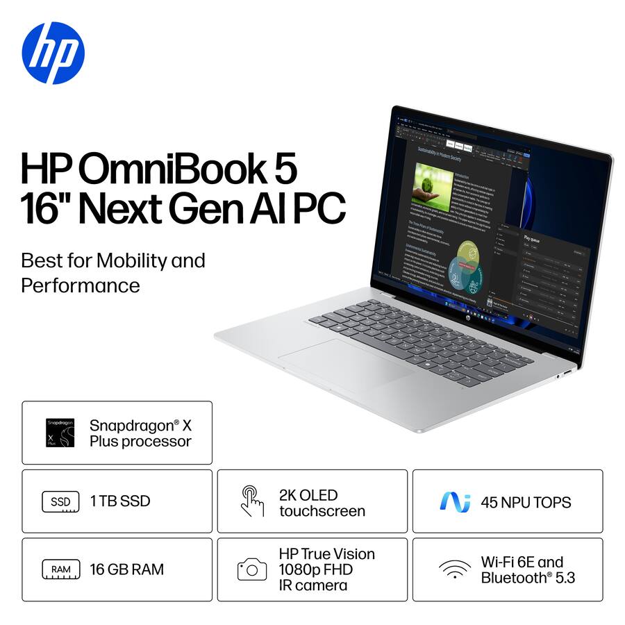 HP OmniBook 5 16" Touchscreen Copilot+ Laptop - Gallery 8