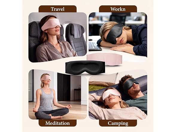 Azang Silk Sleep Mask for Women & Men, 3D
