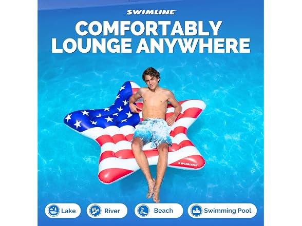 Swimline Americana Star Island Inflatable Pool Float
