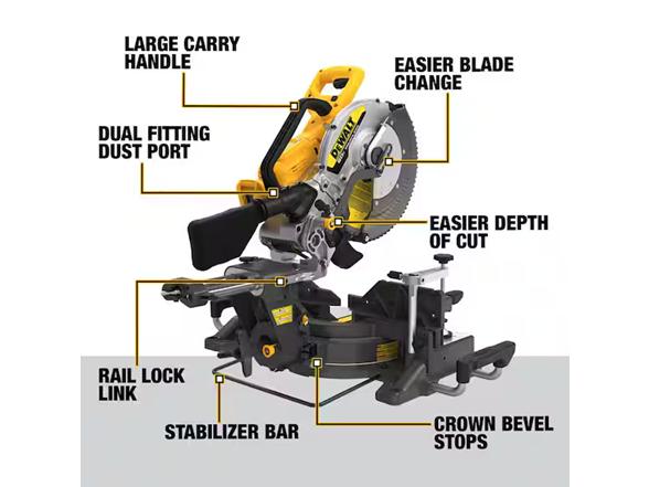 DEWALT DCS781B 60V 12in Sliding Miter Saw