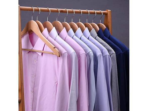 Sukkiri Homu Wooden Hangers 20 Pack, Natural Color