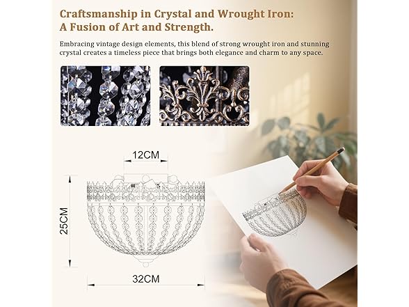 VerRon 4-Light K9 Crystal Chandelier