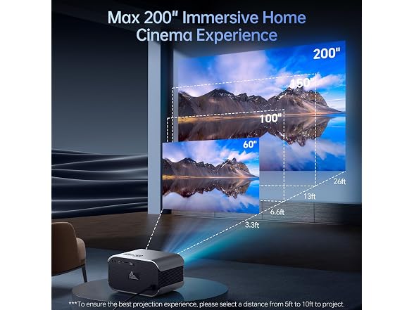 Vamvo Home Projector w/ WiFi Bluetooth