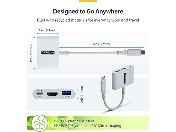 StarTech.com StarTech 3-in-1 USB-C HDMI Dock White
