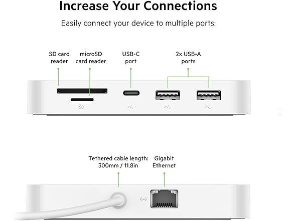 Belkin USB-C 6-in-1 Multiport Hub with Mount - Gallery 3