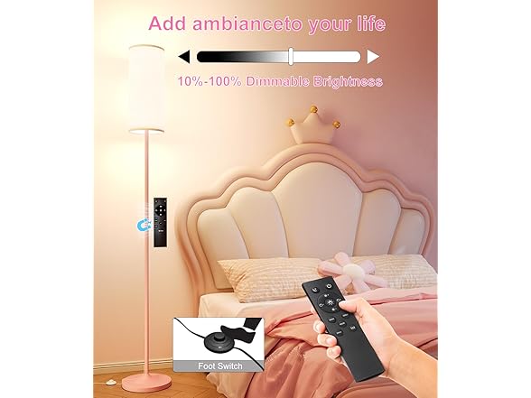 Luckystyle Pink Floor Lamp