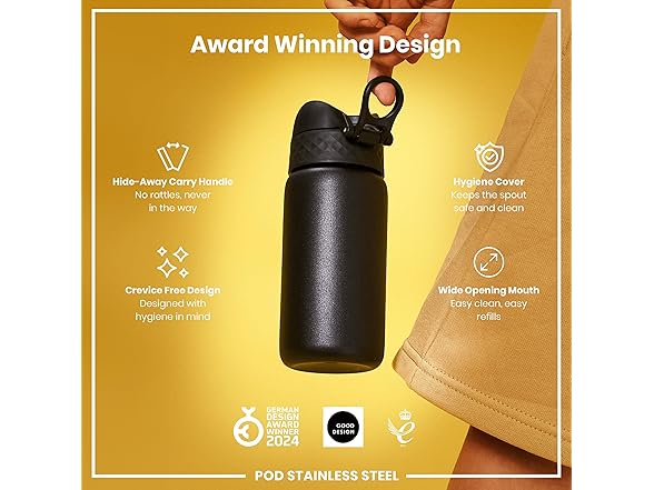 Ion8 Kids Bottle, Steel 13oz Leak Proof