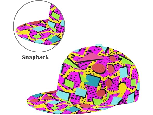 Anangtee Neon Retro Baseball Cap Teens