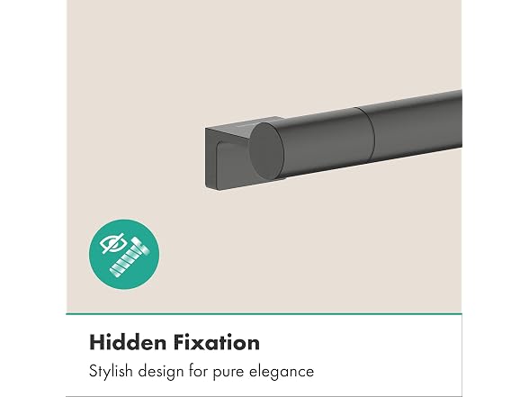hansgrohe AddStoris S Modern Towel Bar, 12", Black Chrome