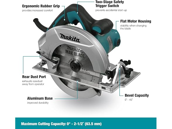 Makita HS7600 Circular Saw, 7-1/4" Corded