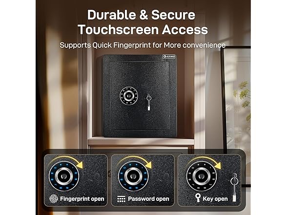 ADIMO Biometric Safe Box 1.6 CuFt. w/ Touchscreen