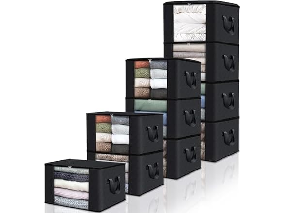 Fab totes 60L Black 10 Pack Storage Bags