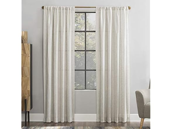 Wallis Linen Blend Ivory Curtain 52 x96"