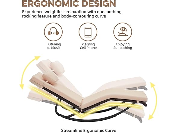 zzwhom Outdoor Lounge Chair Set of 3