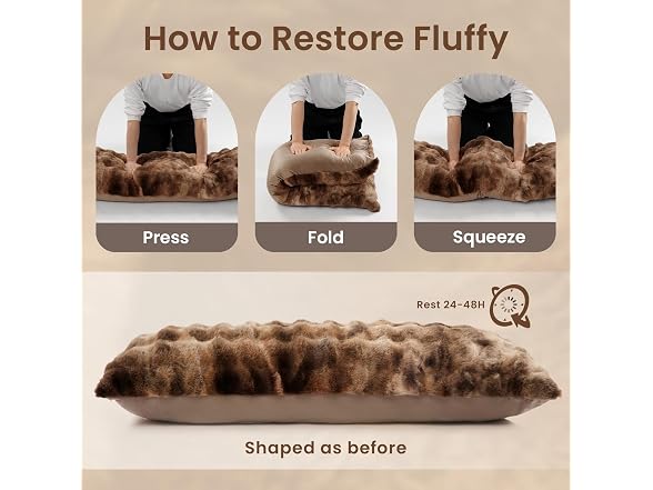ZonLi Fluffy Faux Fur Body Pillow