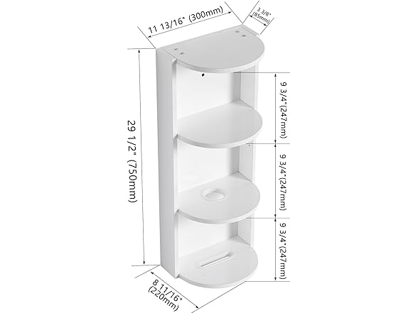 FRITHJILL Bathroom Wall-Mounted Rack w/ Shelves