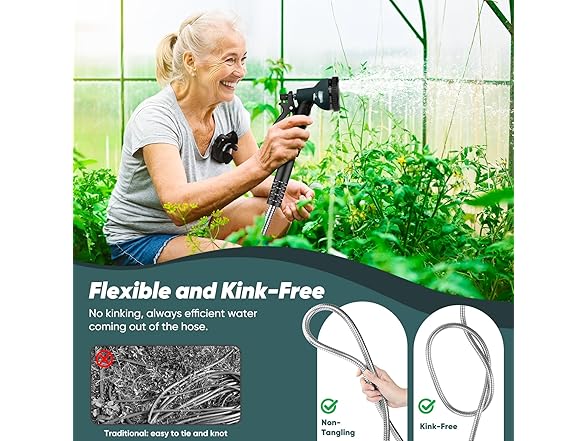 Amayrose Stainless Steel Garden hose - 75ft
