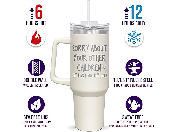 AXIARA Gifts for Mom Tumbler with Straw