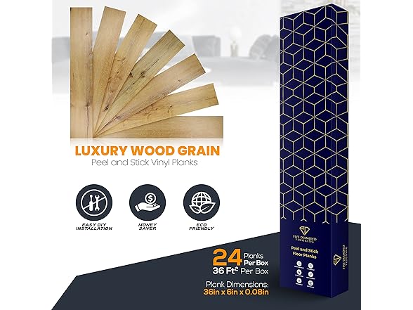 Five Diamond Floor Planks,Peel and Stick