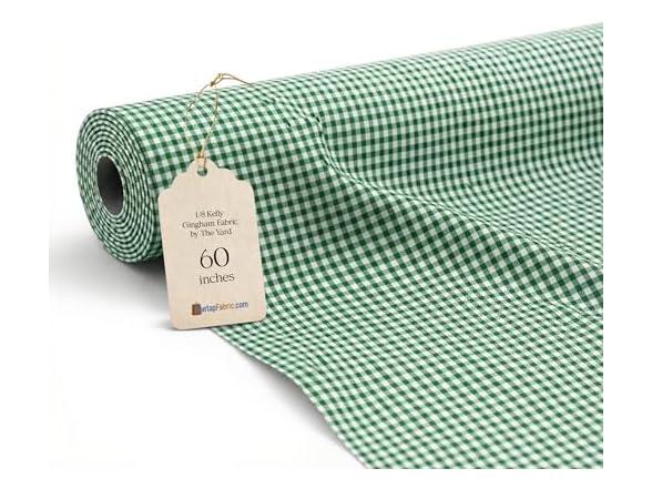 1/8 Inch Kelly Green Gingham Fabric by The Yard
