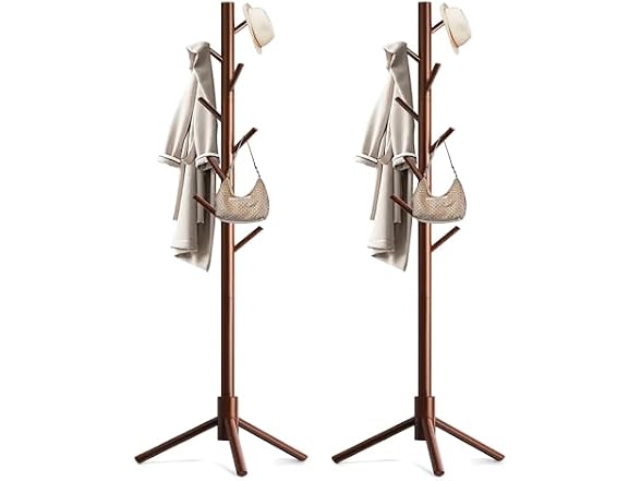 Aliphon Wooden Coat Rack Stand, 2-Pack